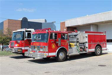 City fire vehicles